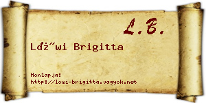 Löwi Brigitta névjegykártya